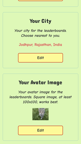 profile menu